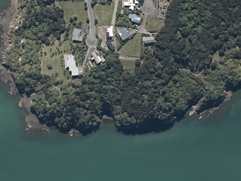 aerial view of Robinsons Bay Regional Park and the ground around it