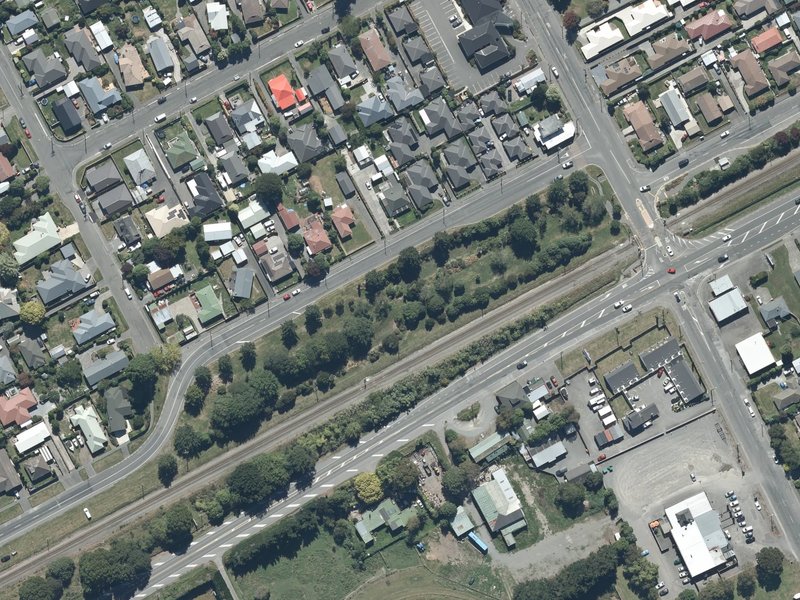 aerial view of Railway Reserve and the ground around it