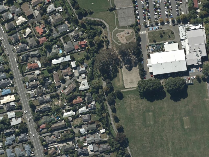 aerial view of Centennial Park and the ground around it