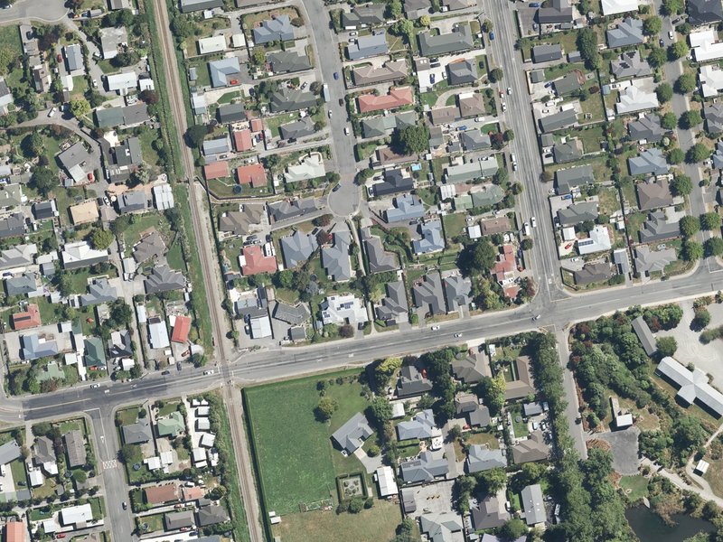 aerial view of Kowhai Walkway Reserve and the ground around it
