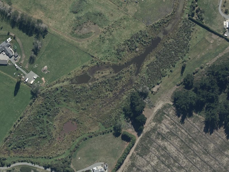 aerial view of Sheppards Stream Reserve and the ground around it