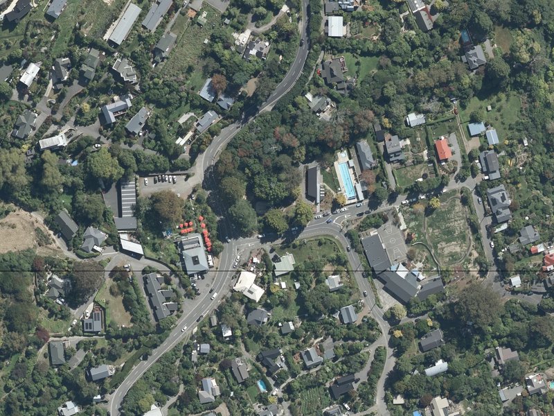 aerial view of Governors Bay Community Centre And Pool and the ground around it