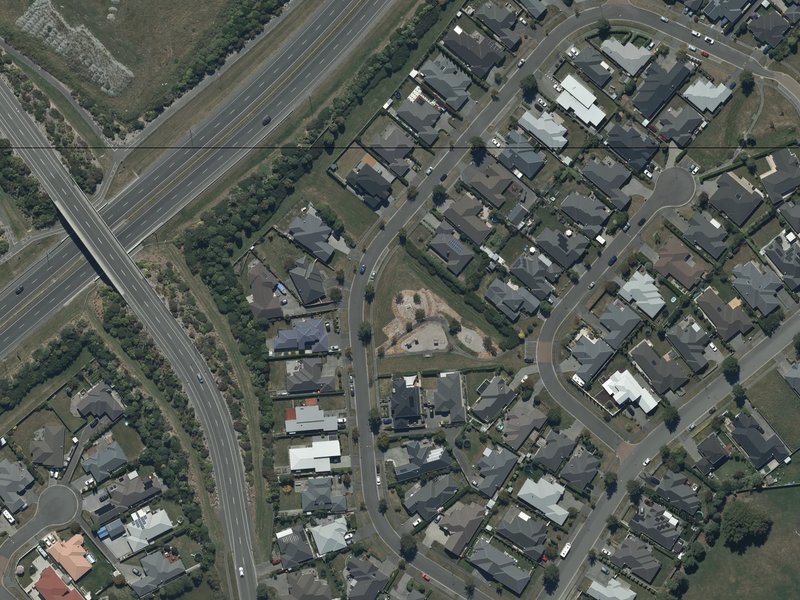 aerial view of Mariposa Park and the ground around it