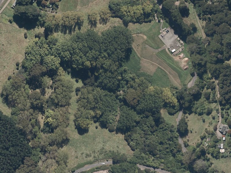 aerial view of Takapuneke Reserve and the ground around it