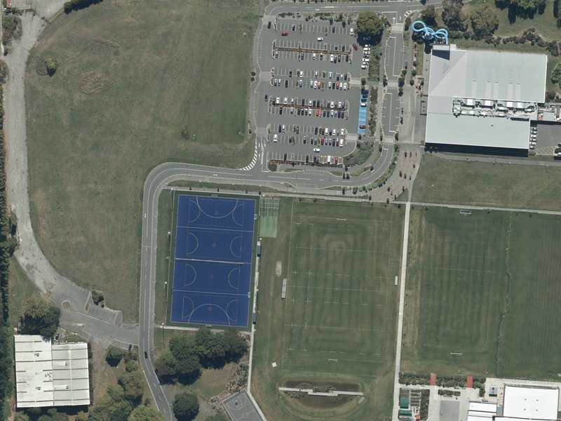 aerial view of Queen Elizabeth Ii Park and the ground around it