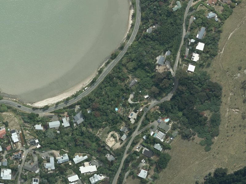 aerial view of Diamond Harbour Plantation Reserve and the ground around it