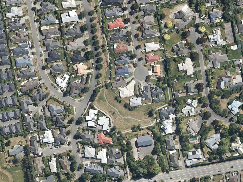 aerial view of Sycamore Drainage Reserve and the ground around it