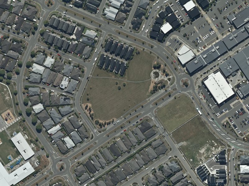 aerial view of Raukura Park and the ground around it