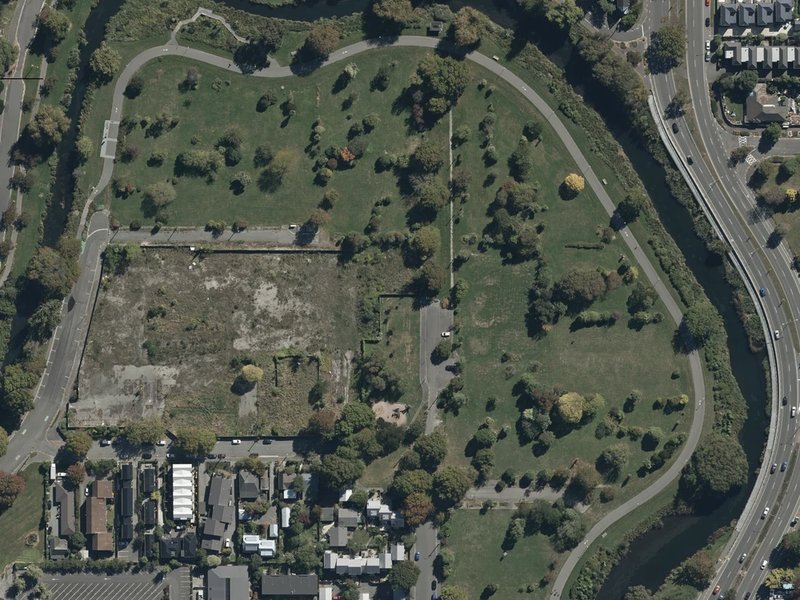 aerial view of Avon Riverbank Central City and the ground around it