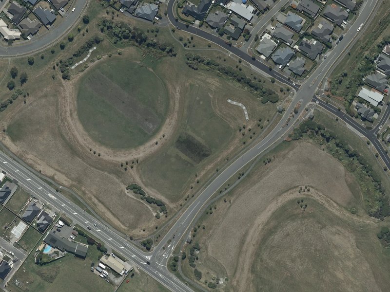 aerial view of Kahurangi 1 Drainage Reserve and the ground around it