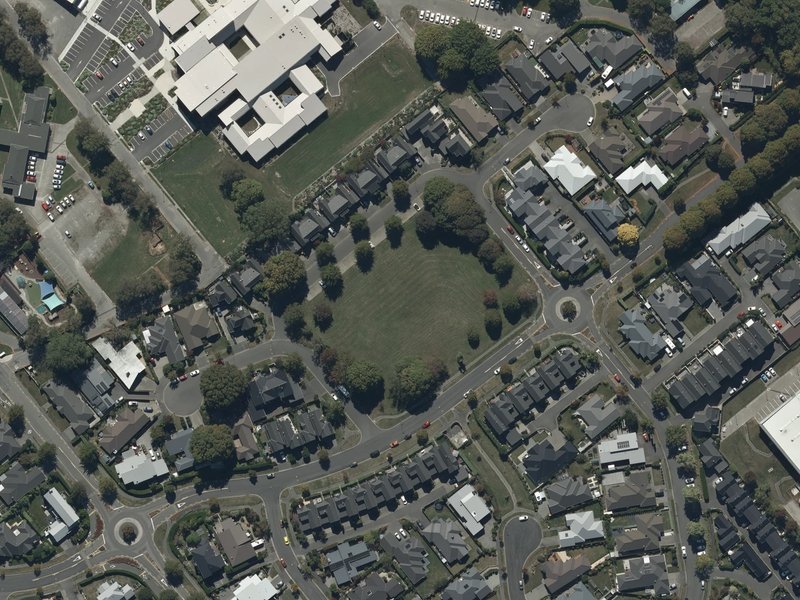 aerial view of Pavilion Park and the ground around it
