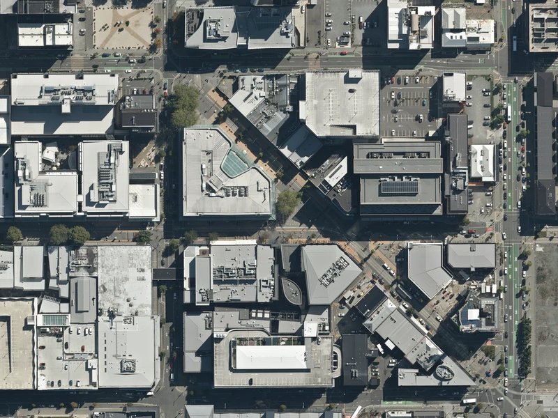 aerial view of High Street Triangles and the ground around it