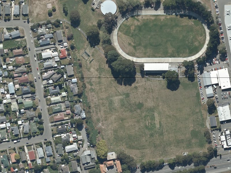 aerial view of Denton Park and the ground around it