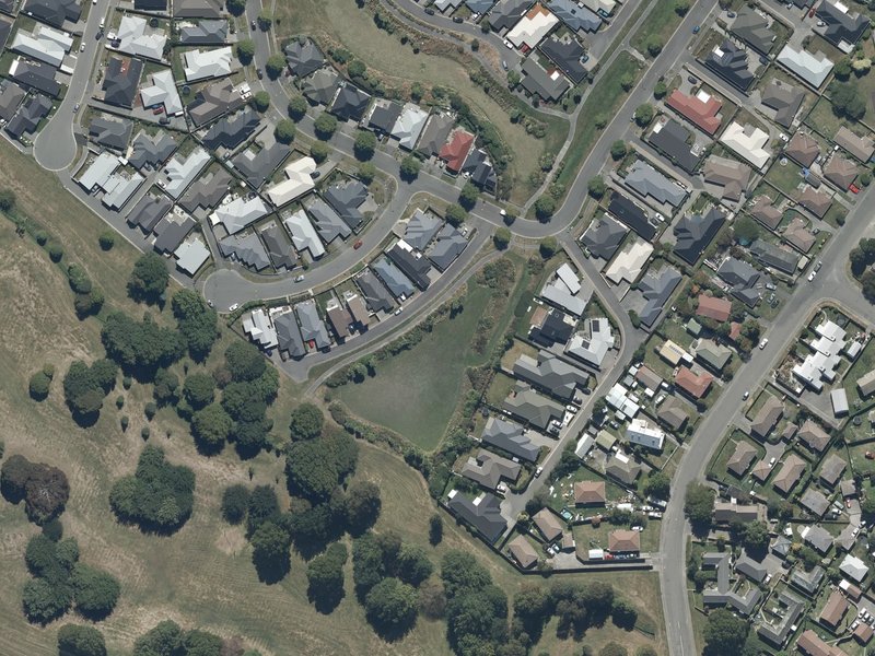 aerial view of Carradale Drainage Reserve and the ground around it
