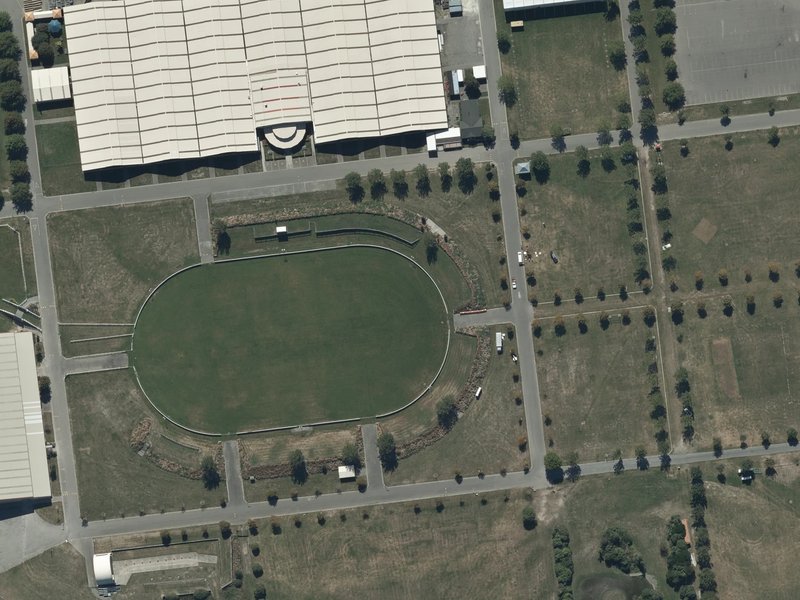 aerial view of Canterbury Agricultural Park and the ground around it