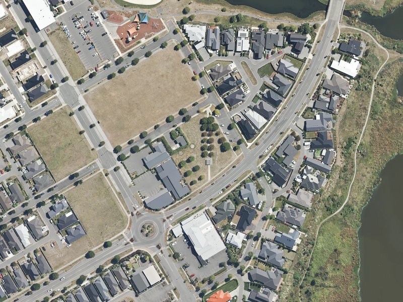 aerial view of Te Kohanga Drive Reserve and the ground around it
