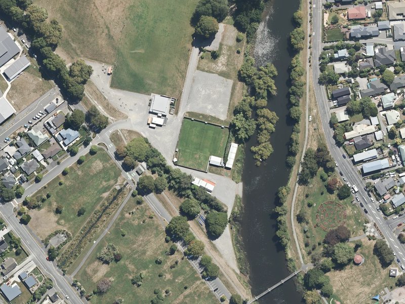 aerial view of Kaiapoi Croquet Club and the ground around it