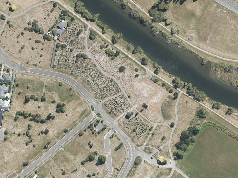 aerial view of Courtenay Drive Accessway and the ground around it