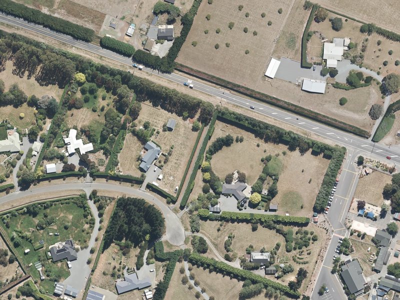 aerial view of Peacock Place Accessway and the ground around it