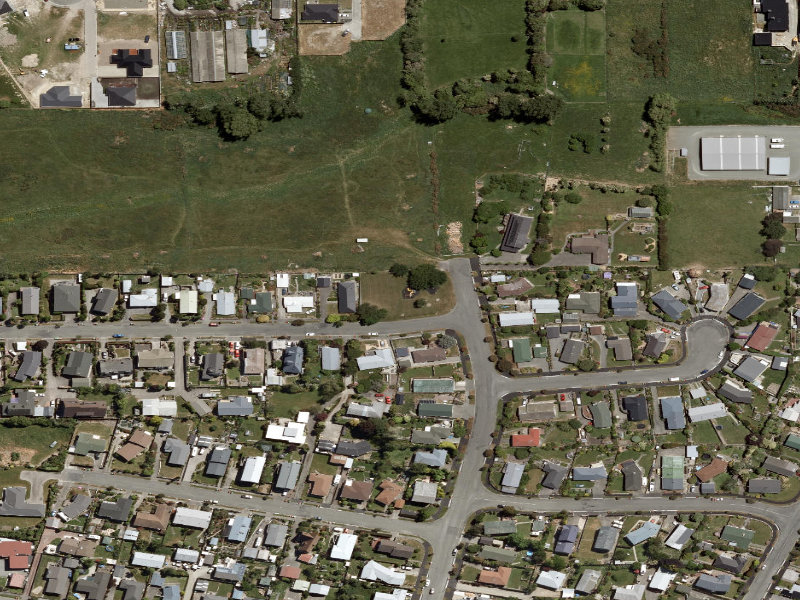 aerial view of Dampier / Tasman Street Reserve and the ground around it
