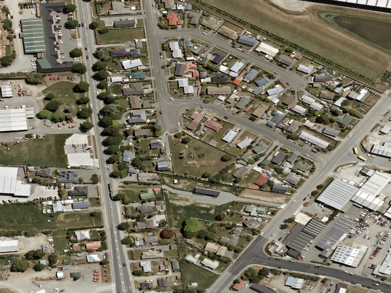 aerial view of Flemington Street Reserve and the ground around it