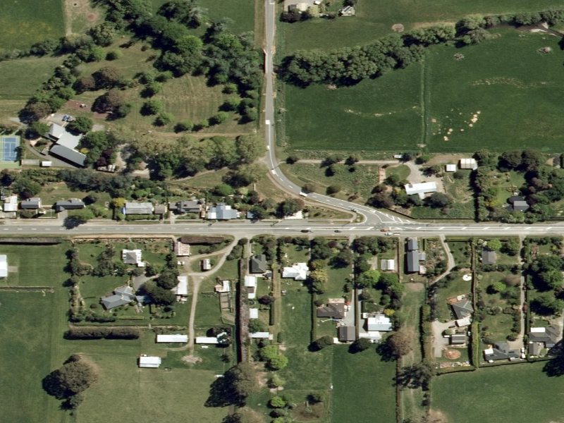 aerial view of Cust Memorial Reserve and the ground around it