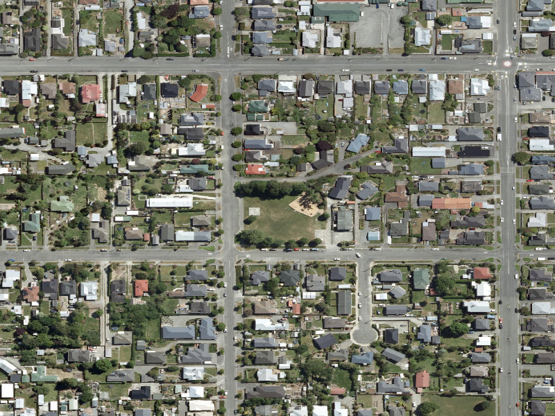 aerial view of Aynsley / Rhodes Street Reserve and the ground around it