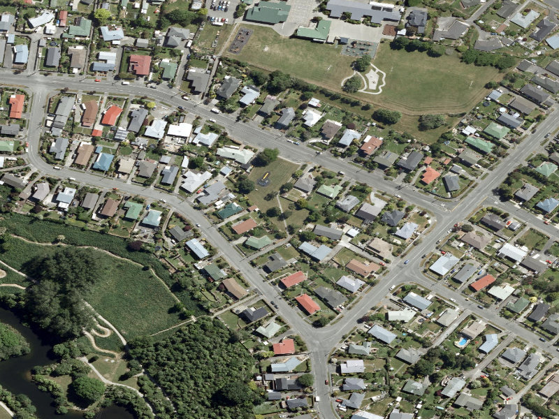 aerial view of Puriri Street Reserve and the ground around it