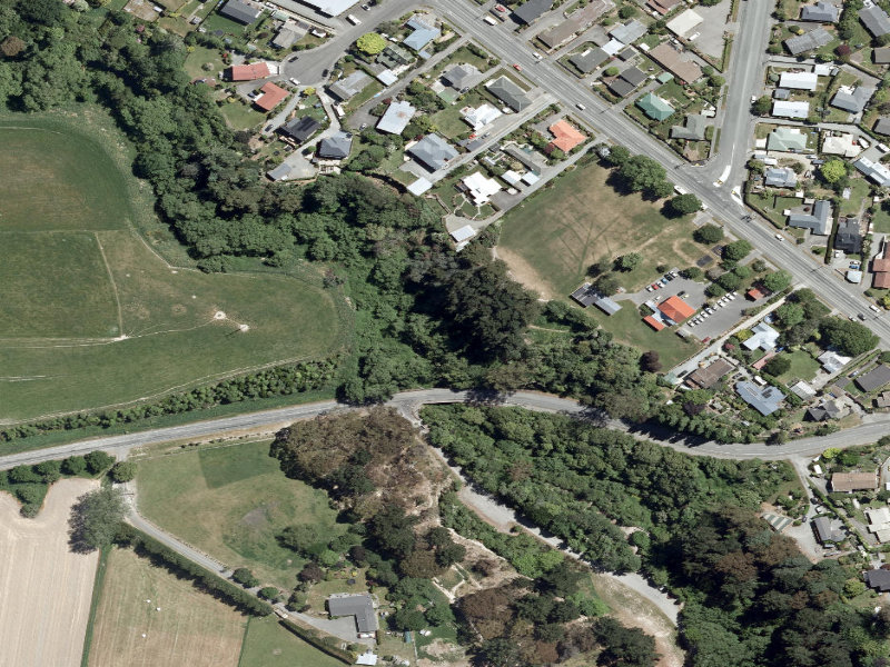 aerial view of Gleniti Park and the ground around it