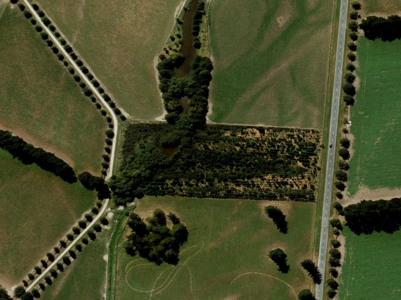 aerial view of Bells and the ground around it