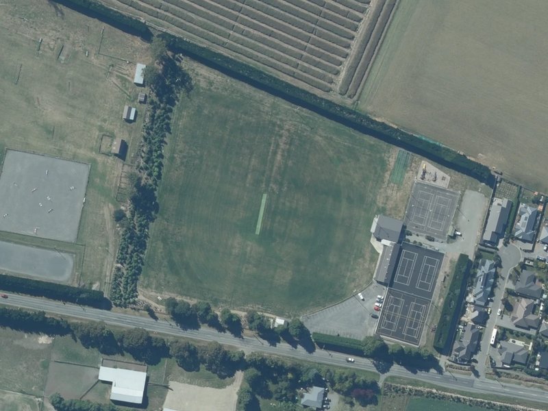 aerial view of Springston Recreation Reserve and the ground around it