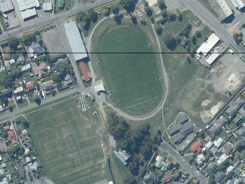 aerial view of Leeston Park and the ground around it