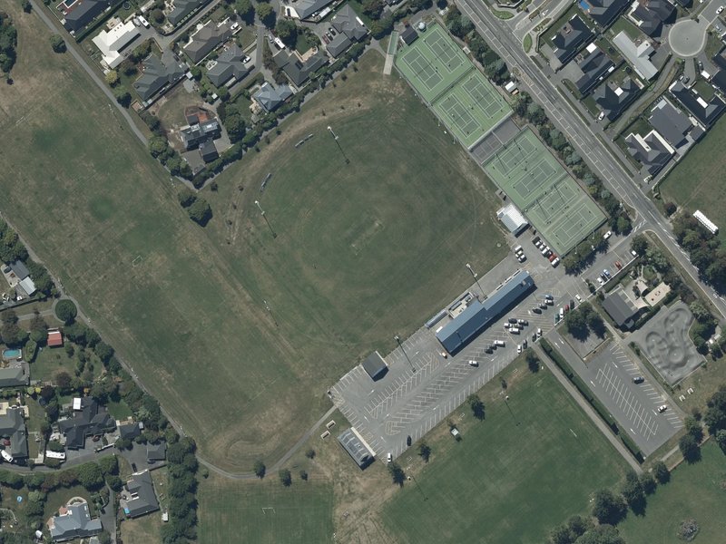 aerial view of Prebbleton Domain and the ground around it