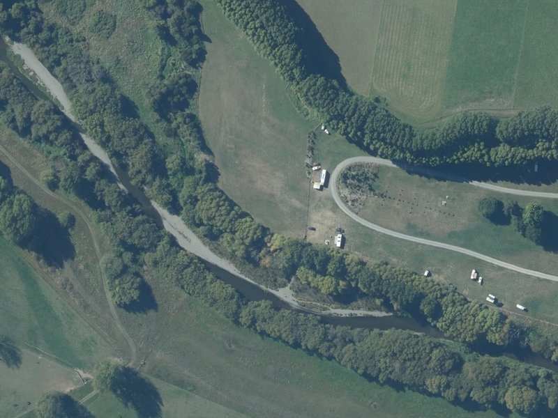 aerial view of Coes Ford Domain and the ground around it