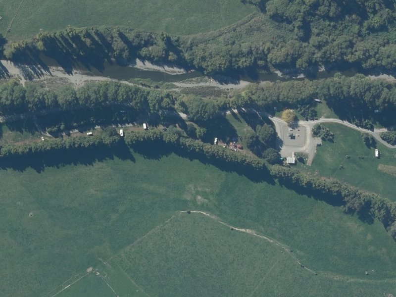 aerial view of Chamberlains Ford and the ground around it