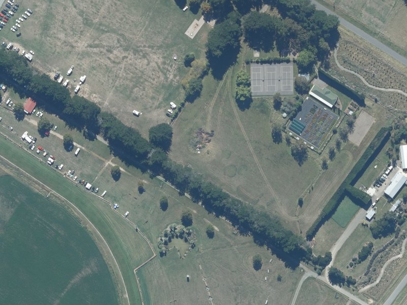 aerial view of Waihora Domain and the ground around it