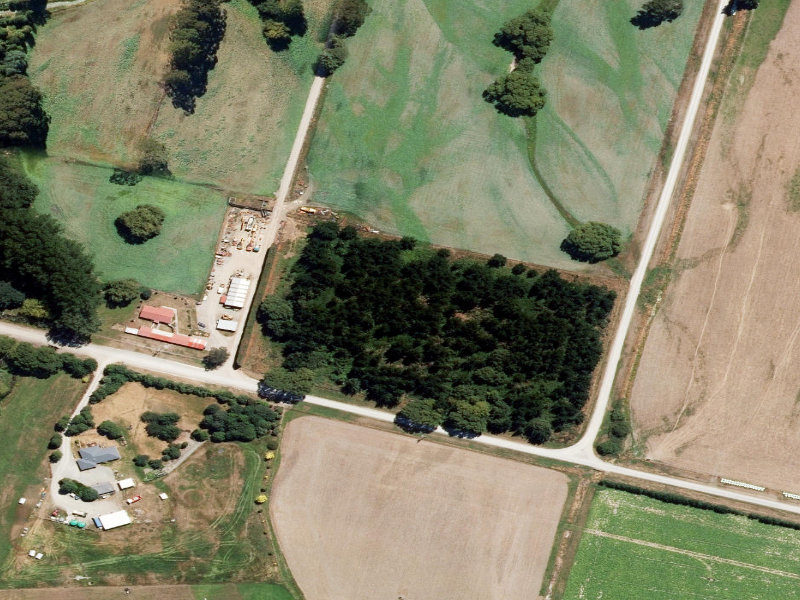 aerial view of Beeby's Plantation and the ground around it
