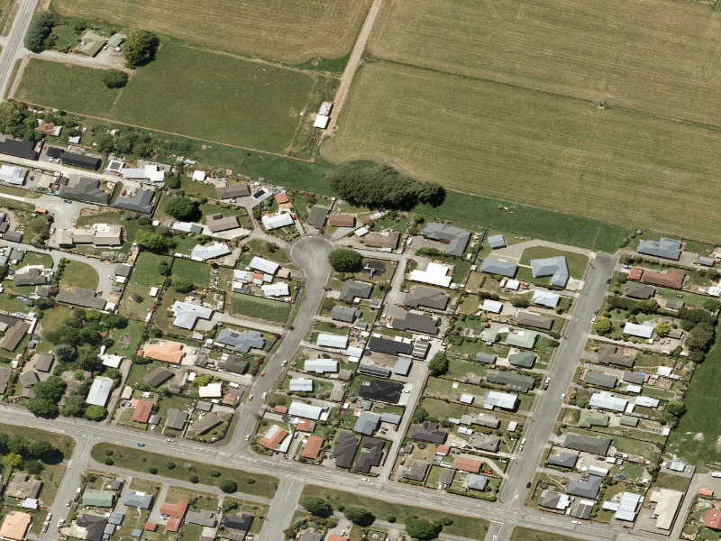 aerial view of Harris Place Playground and the ground around it