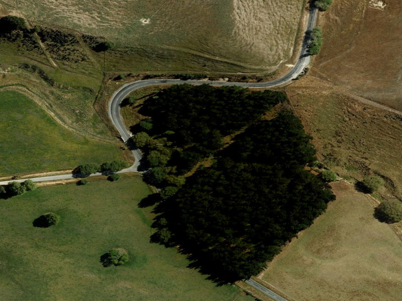 aerial view of Scotts Plantation and the ground around it