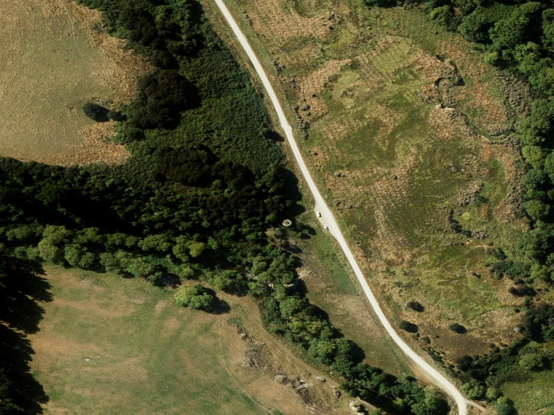 aerial view of Kakahu Lime Kiln Historic Reserve and the ground around it