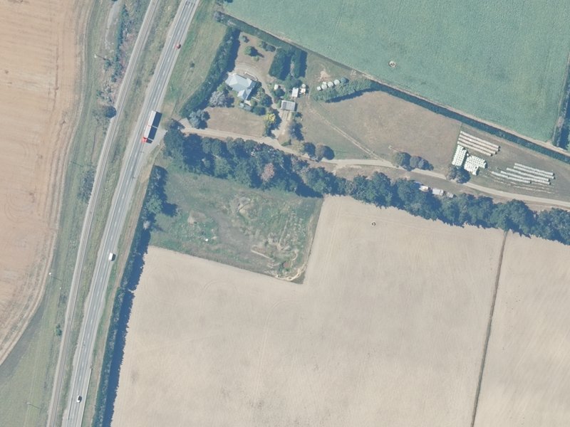 aerial view of Lang Plantation Reserve and the ground around it