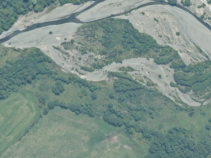 aerial view of Pahau Esplanade Reserve and the ground around it