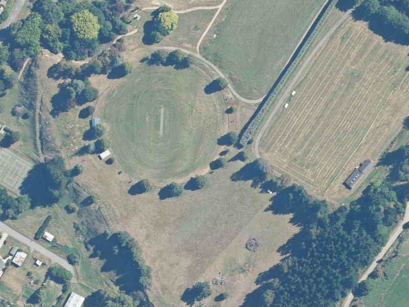 aerial view of Waiau Reserve and the ground around it