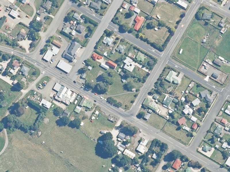 aerial view of Waiau Village Green and the ground around it