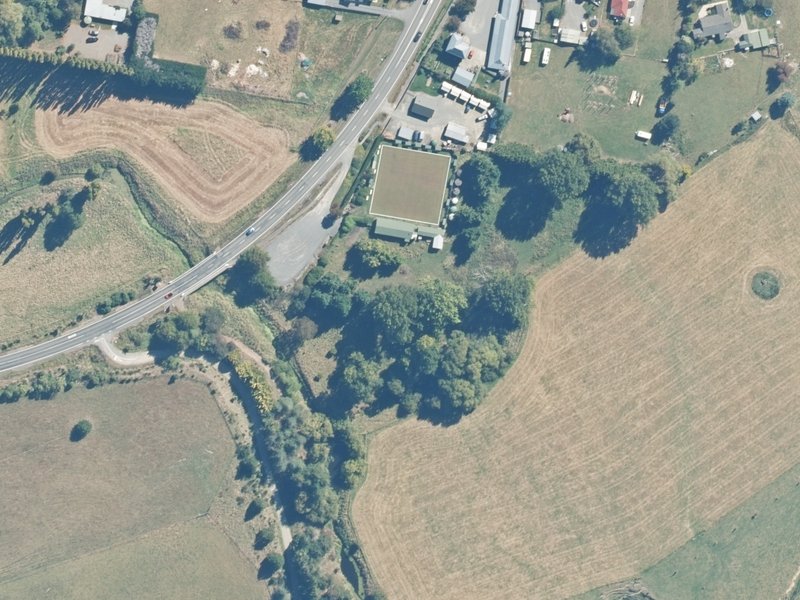 aerial view of Cheviot Bowling Club and the ground around it