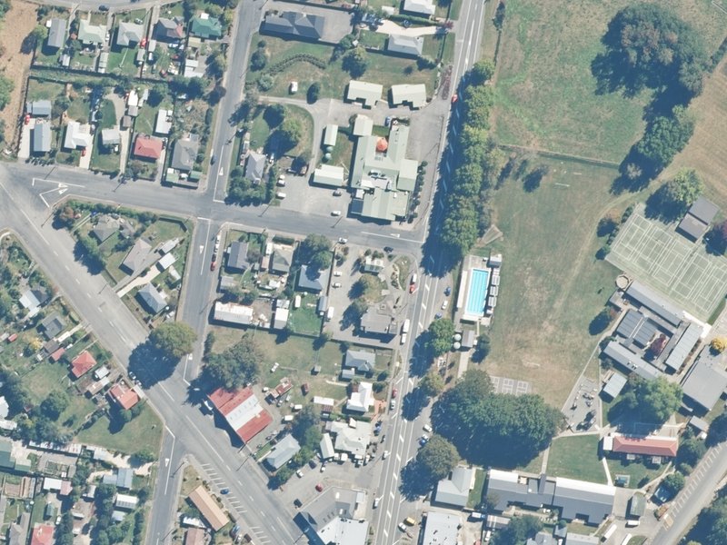 aerial view of Cheviot Rest Reserve and the ground around it