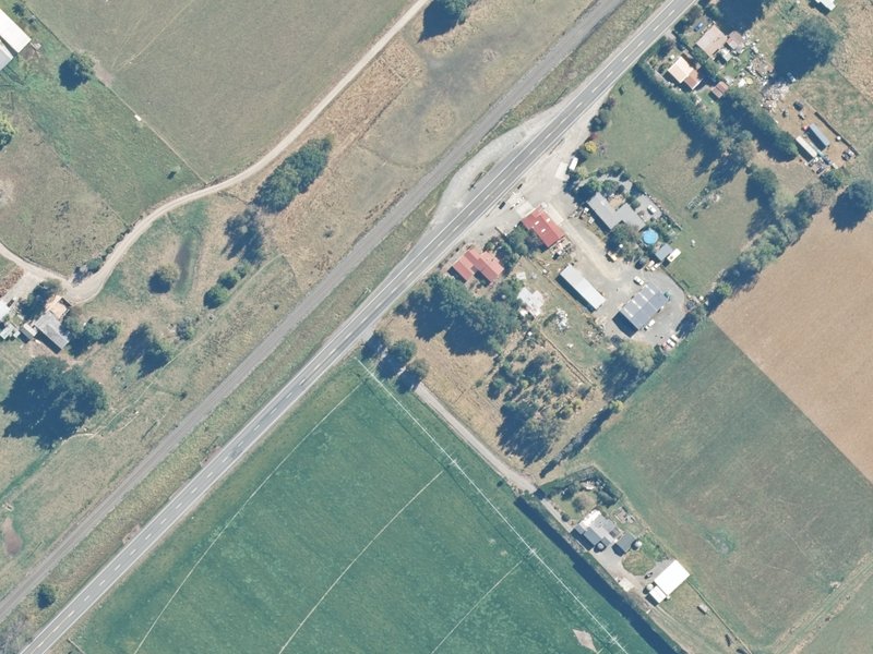 aerial view of Domett Old Hall Reserve and the ground around it