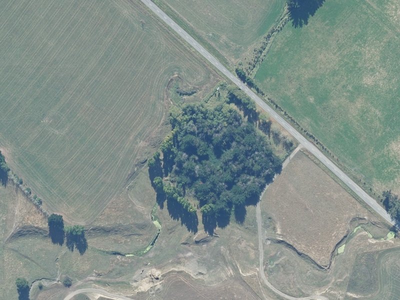 aerial view of Hurunui Mouth Plantation Reserve and the ground around it