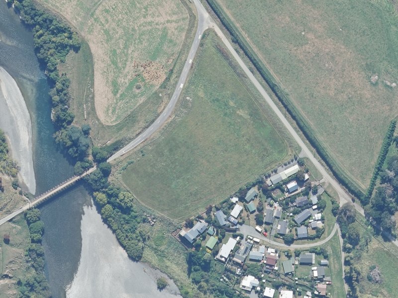 aerial view of Hurunui River Reserve and the ground around it