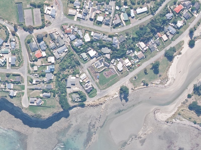 aerial view of Motunau Beach Parade Playground and the ground around it